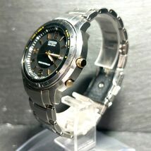 CITIZEN シチズン エコドライブ A412-T005811 腕時計 ソーラー 電波時計 アナログ カレンダー 3針 メタルバンド ブラック文字盤 動作確認済_画像5