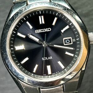 SEIKO セイコー SPILIT スピリット ソーラー V145-0BL0 腕時計 ソーラー充電 アナログ カレンダー 3針 ステンレススチール 動作確認済み