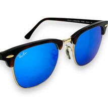 美品 Ray-Ban レイバン サングラス 眼鏡 小物 アイウェア ファッション ケース付きブランド ClubMaster CLASSIC クラブマスター RB3016_画像8