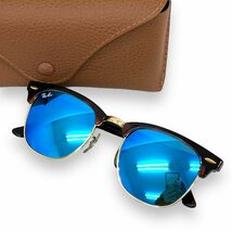 美品 Ray-Ban レイバン サングラス 眼鏡 小物 アイウェア ファッション ケース付きブランド ClubMaster CLASSIC クラブマスター RB3016_画像1