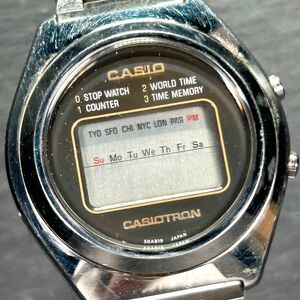 レア CASIO カシオ Casiotron カシオトロン R-17 腕時計 クオーツ デジタル ステンレススチール ブラック文字盤 メタルバンド メンズ