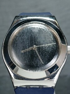 SWATCH スウォッチ IRONY アイロニー AG1999 アナログ クォーツ 腕時計 ネイビー シルバー ラバーベルト 新品電池交換済み 動作確認済み