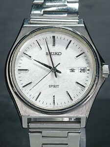 SEIKO セイコー SPIRIT スピリット 7N43-7180 メンズ アナログ 腕時計 ホワイト文字盤 デイデイトカレンダー メタルベルト 動作確認済み