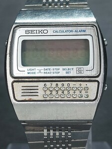 SEIKO セイコー チェックメイト C359-5000 メンズ デジタル 腕時計 ホワイト文字盤 シルバー 電卓 クォーツ ステンレス メタルベルト