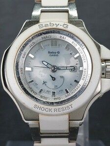 CASIO カシオ Baby-G ベビージー Tripper トリッパー BGA-1300 アナログ 電波ソーラー 腕時計 カレンダー ホワイト文字盤 メタルベルト