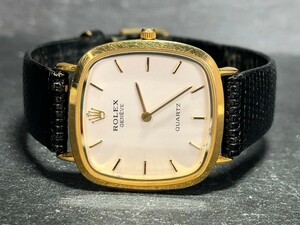 鑑定済み ROLEX GENEVE ロレックス ジュネーブ クォーツ １４K アンティーク 腕時計 高級腕時計 骨董 コレクション ゴールド 動作確認済み