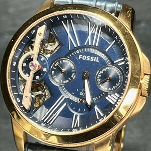 FOSSIL フォッシル 腕時計 グラントツイスト 自動巻き 化石クロノグラフ ME1162 ブランド 三針 ブルーレザーウォッチ GRANT TWIST