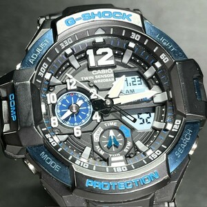 美品 CASIO G-SHOCK カシオ ジーショック SKY COCKPIT スカイコックピット GA-1100-2B GRAVITYMASTER グラビティマスター 腕時計 クォーツ