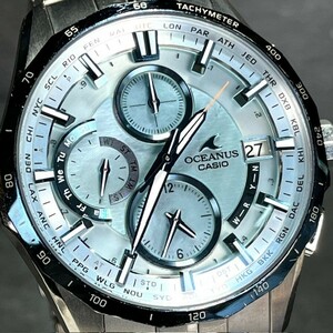 CASIO OCEANUS Manta カシオ オシアナス マンタ OCW-S3000P-2AJF 電波ソーラー 腕時計 クロノグラフ アクアマリンブルー 動作確認済み