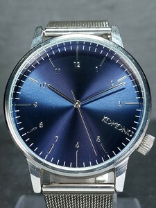 KOMONO コモノ KOM-2353 メンズ アナログ 腕時計 ブルー文字盤 ビッグフェイス シンプルデザイン メタルベルト 電池交換済み 動作確認済み