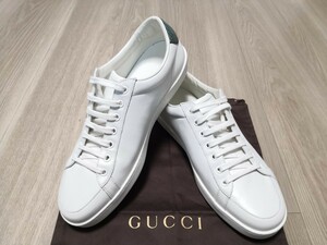 GUCCI メンズスニーカー★ホワイト★本革★GUCCI正規店にて購入★本物保証★未使用品★size8G★26.5～27.0cm★極美品★