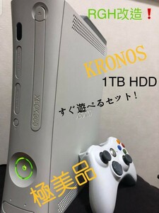Xbox360 1TB RGH 日本語化 メインて済み　LED色交換サービス　本体　付属品付　動作確認済み Kronos 512mb