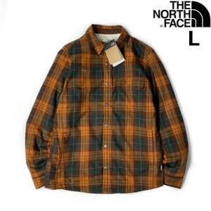 1円～!売切!【正規新品】THE NORTH FACE◆CAMPSHIRE SHIRT シェルパ フリースジャケット もこもこ ボア US限定(L)茶 チェック柄 181024-55