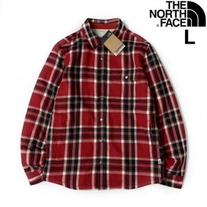 1円～!売切!【正規新品】THE NORTH FACE◆CAMPSHIRE SHIRT シェルパ フリースジャケット もこもこ ボア US限定(L)赤 チェック柄 181024-55