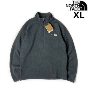 1円～!売切!【正規新品】THE NORTH FACE◆GORDON LYONS 1/4ZIP フリース プルオーバー US限定 厚手ニット 茶タグ(XL)グレー 181024-35