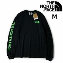 1円～!売切!【正規新品】THE NORTH FACE◆L/S HIT GRAPHIC TEE 長袖 Tシャツ ロンT US限定 2023最新 袖ロゴ 男女兼用(M)黒 180902-23_画像1