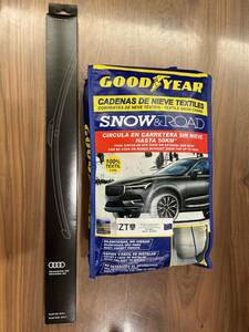 GOODYEAR スノーソックス 布製 タイヤチェーン スーパータイプ Lサイズ (AUDI アウディ Q2用ワイパーおまけ)