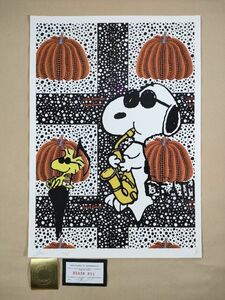 #005 DEATH NYC 世界限定ポスター 現代アート ポップアート スヌーピー SNOOPY ウッドストック PEANUTS 草間彌生 かぼちゃ