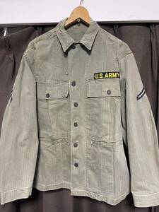 1940年代 US ARMY M-43 HBT VINTAGE JACKET(打ち込み13スターボタン 15個欠品なし)／ヘリンボーン／アメリカ軍／ミリタリー