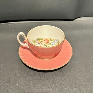 K306 AYNSLEY エインズレイ カップ ソーサー ピンク 食器 洋食器 花柄 長期保管品