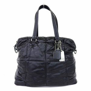 [D00376] コーチ COACH　ラムレザー ショルダーバッグ 2WAY 黒 70240