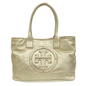 【最終処分】 ◆美品◆ トリーバーチ TORY BURCH レザー ロゴ ショルダー トート バッグ レディース ミラーチャーム付 ゴールド [Y02581]