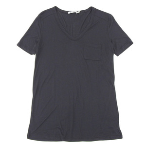 ◆未使用◆ アレキサンダーワン Alexander Wang Vネック 半袖 Tシャツ メンズ ブラック sizeXS 400200C [Y02682]