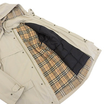 バーバリー BURBERRY コットン ステンカラー コート アウター 裏地チェック メンズ 黒 size175 ライナー付 [Y02829]_画像9