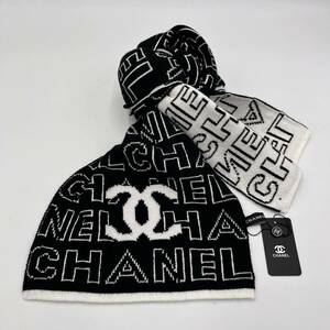 【FINAL SALE】CHANEL シャネル ショール　ストール　マフラー　ココマーク　リバーシブル　黒　ブラック　ホワイト　海外並行輸入