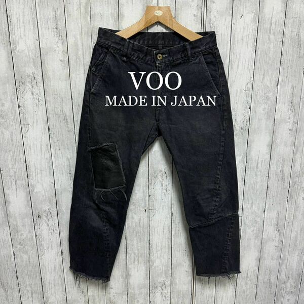 美品！VOO 3D 5P Jeans 本革使い立体ブラックデニム！日本製！