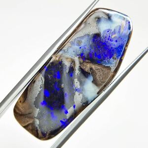 ◆ビッグサイズ◆◆綺麗◆オーストラリア産◆天然アイアンオパールルース◆23.830ct◆縦34.7mm×横14.6mm 厚み4.5mm◆