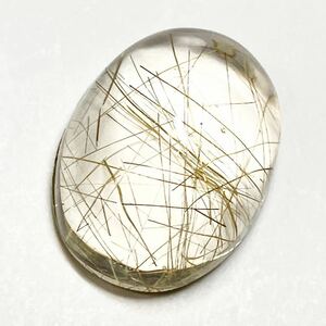 ◆綺麗◆天然ルチルクォーツ ルース◆23.837ct◆縦20.2mm×横15.5mm 厚み10.0mm◆製品制作用◆コレクション用◆