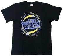 ラブライブ!サンシャイン!! Aqours 5th Anniversary LoveLive!～LET’S GO WONDER TRIP～ ロゴ Tシャツ ネイビー フリーサイズ_画像2