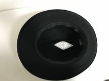 本物イタリア製MADEINITALYウールデカビッグ中折れハット帽子ボウシメンズレディースサーフアメカジビジネススーツ黒ブラック62_画像7