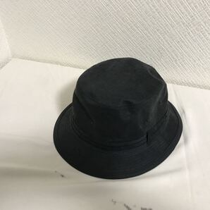 本物アクアスキュータムAquascutum麻リネンサマーハット帽子ボウシメンズレディースアメカジビジネススーツ黒ブラック55cmS日本製