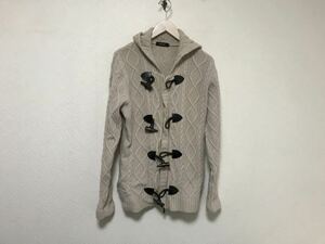 本物バーバリーブラックレーベルBURBERRY BLACKLABELウールニットジップダッフル長袖セーターパーカーメンズサーフビジネススーツ3グレーL