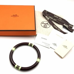 1円 美品 HERMES エルメス H エキップ PM バングル バッファローホーン アクセサリー ｋ319