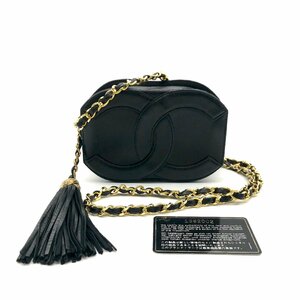 1円 良品 CHANEL シャネル ココマーク ミニ カメラ スモール フリンジ ショルダー バッグ 1番台 a1266