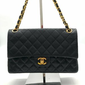 CHANEL シャネル マトラッセ25 ココマーク ターンロック Wフラップ Wチェーン ショルダー バッグ ブラック 良品 k958