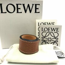 1円 良品 LOEWE ロエベ スラップ ブレスレット ブラウン k1158_画像1