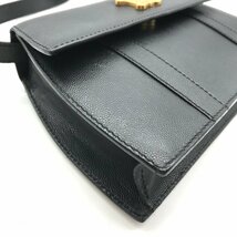 1円 良品 CELINE セリーヌ トリオンフ レザー 2WAY ショルダー セカンド バッグ ブラック a1621_画像5