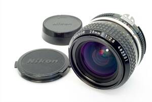 【極美品】実写確認済み ニコン Ai Nikkor 28mm F2.8 オールドレンズ カビ くもりなく綺麗な光学 Nikon 高級単焦点レンズ MF Nikon