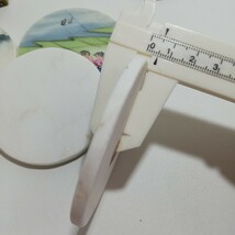 江蘇省 白雲石制品 白雲石 山水画 コースター 直径7cm 5枚セット 未使用品 [MARBLE ARTICLES 中国美術 MADE IN JIANGSU CHINA 茶托]_画像9