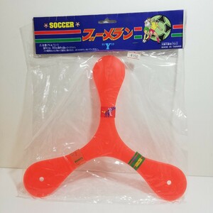 1980s soccer ブーメラン オレンジ 未開封品 [昭和期 レトロ ビンテージ おもちゃ 玩具 MADE IN TAIWAN]