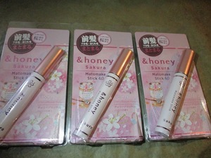 ＆honey アンドハニー サクラ マトメイク スティック4.0 ヘアスティック 数量限定 チェリーブロッサムハニーの香り×3個セット