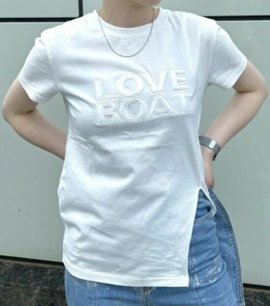 LOVEBOAT led.tokyo コラボ LOVEBOAT × ASYMMETRY SLIT TEE アシンメトリースリットTシャツ