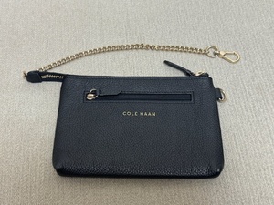 COLE HAAN コールハーン　チェーン付　ポーチ　黒色　美品