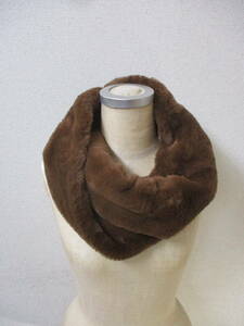  Urban Research marshmallow fur snood BROWN [ commodity tag attaching * unused goods ]