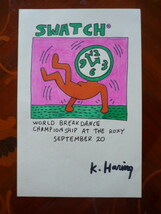 送料無料★ キース・ヘリング Haring Keith★取り扱い画廊店印あり★アクリル油彩画★模写 ★販売証明書付属★サイン入り★a12_画像1