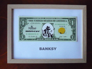  free shipping * Bank si-Banksy 1 dollar * genuine work guarantee * canvas cloth * autograph equipped *Dismalandtizma Land ..12